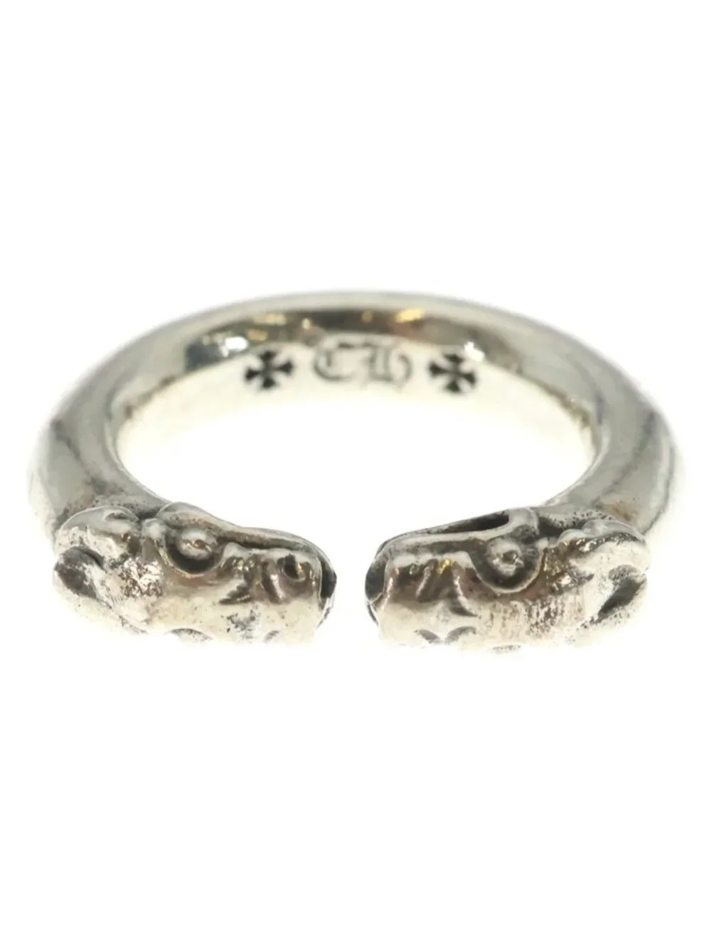 Chrome Hearts Double Dog Ring Silver